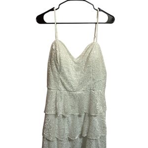 2XL Elegant White Lace Dress